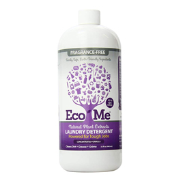 eco me laundry detergent bottle purple label