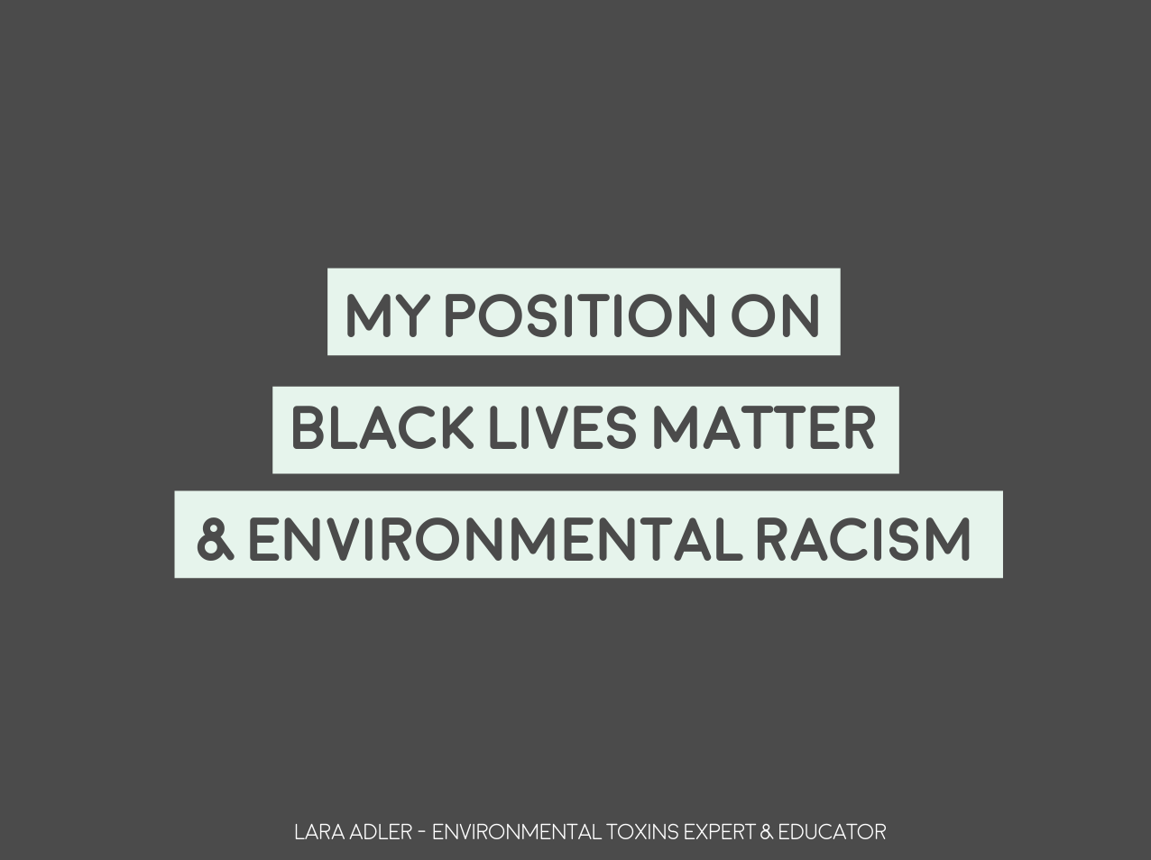 My Position On Black Lives Matter