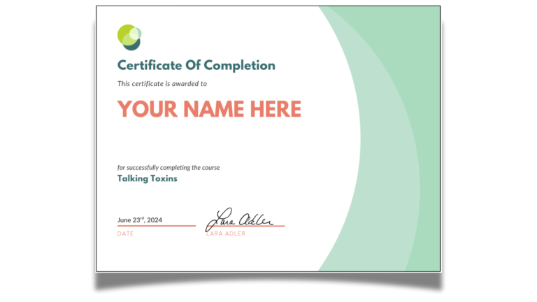 Talking Toxins Certificate Mockup