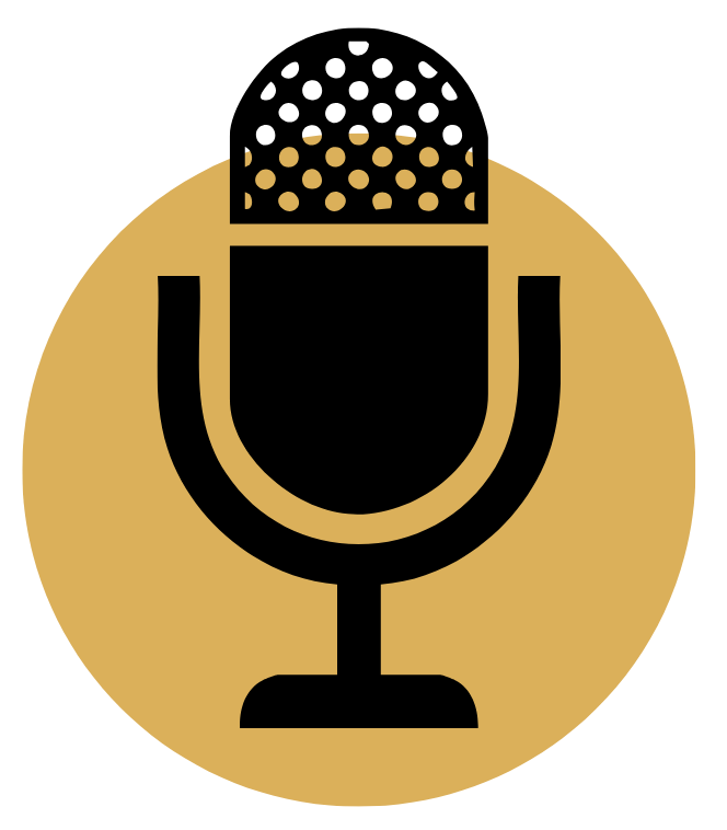 Microphone on circle background