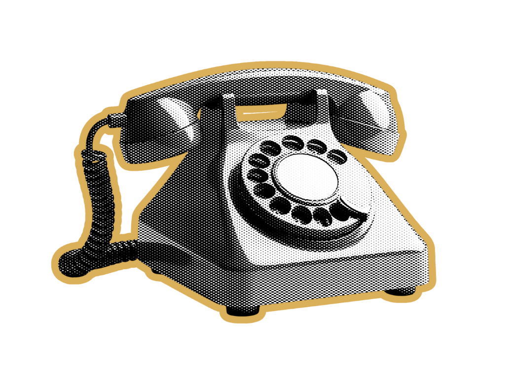 halftone phone gold border